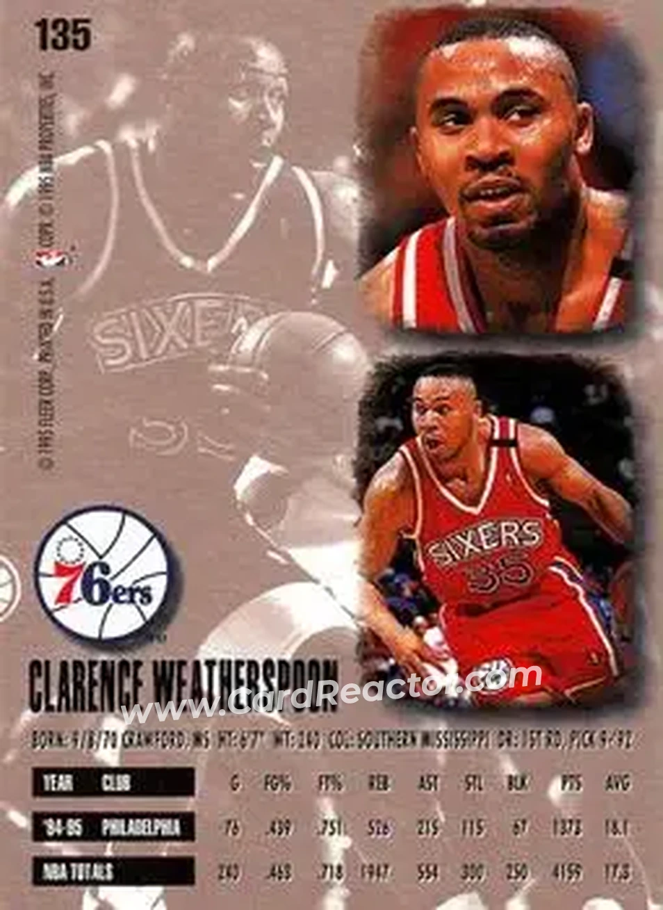 Back of Clarence Weatherspoon
