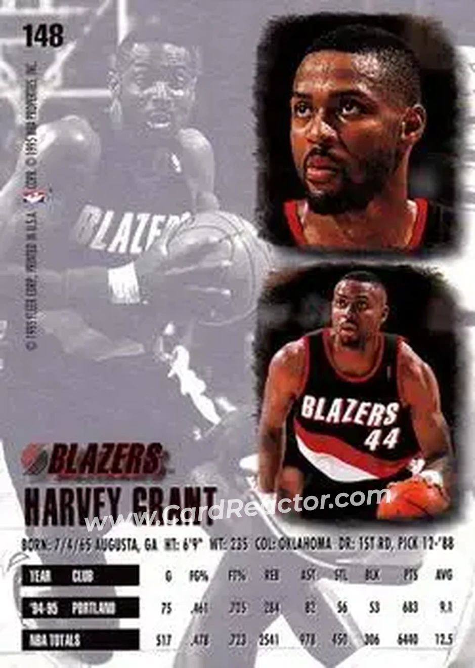 Back of Harvey Grant