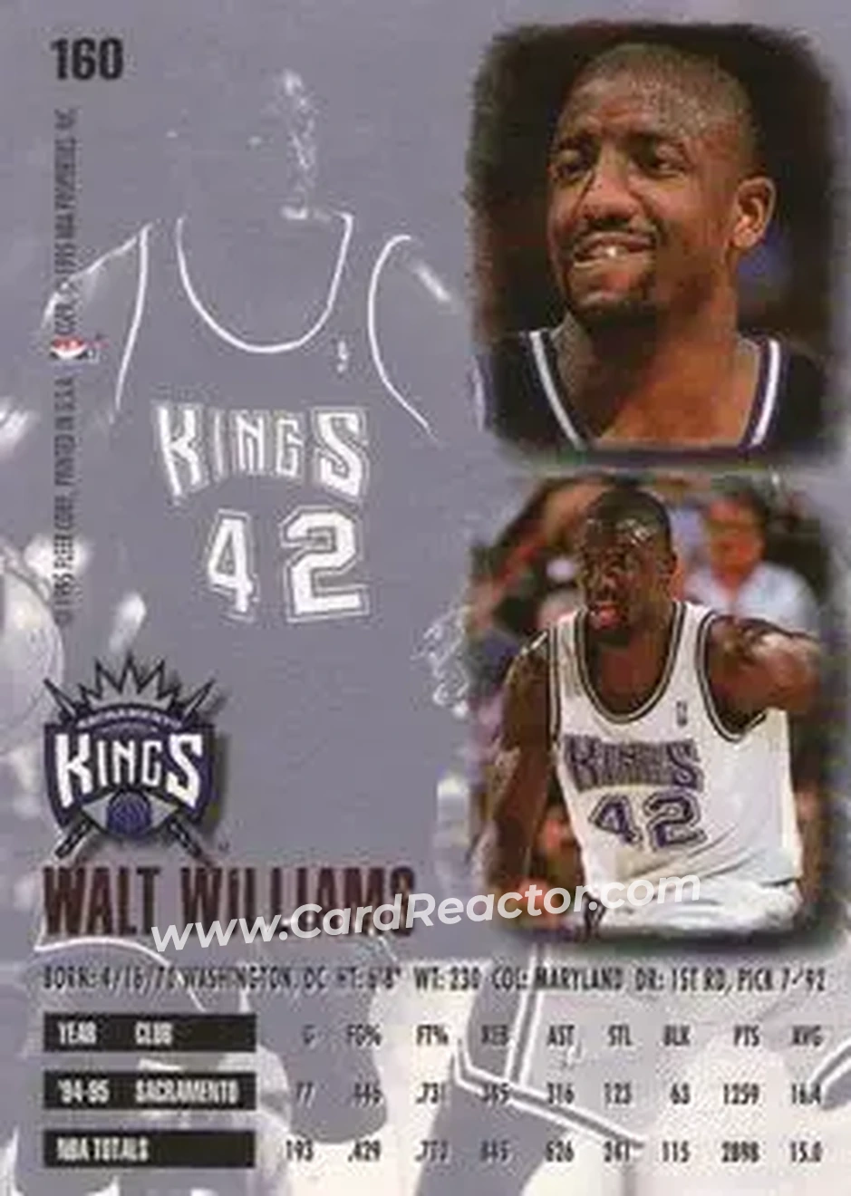 Back of Walt Williams