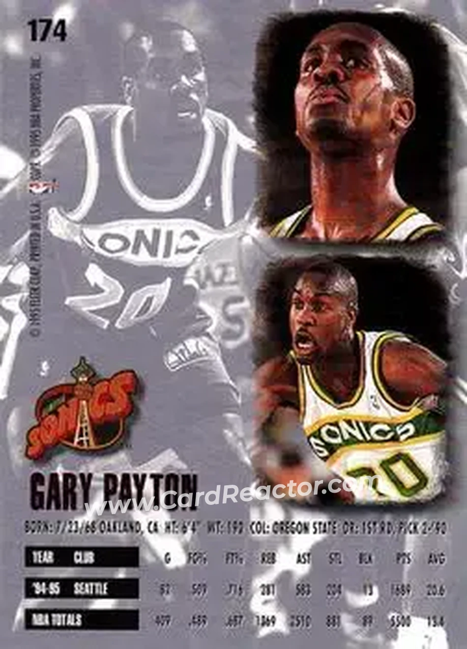 Back of Gary Payton