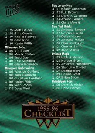 1995-96 Ultra #199 Card #199