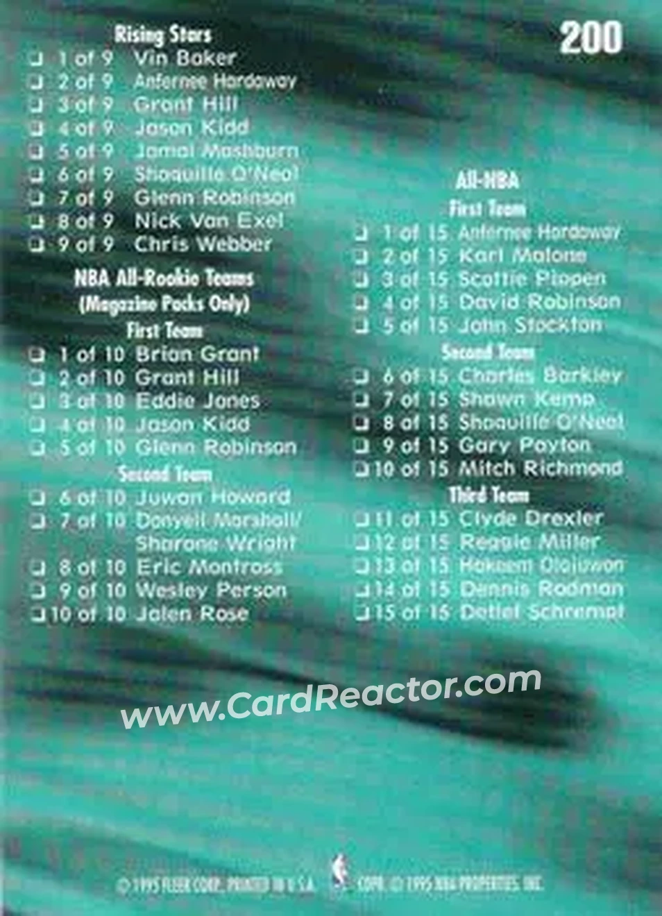 Back of Card #200