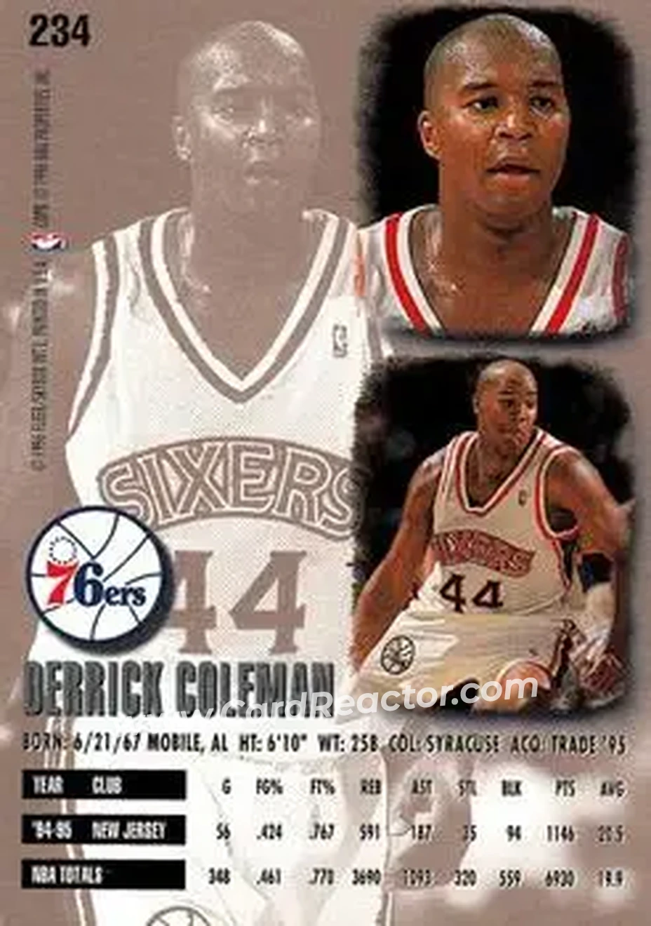 Back of Derrick Coleman