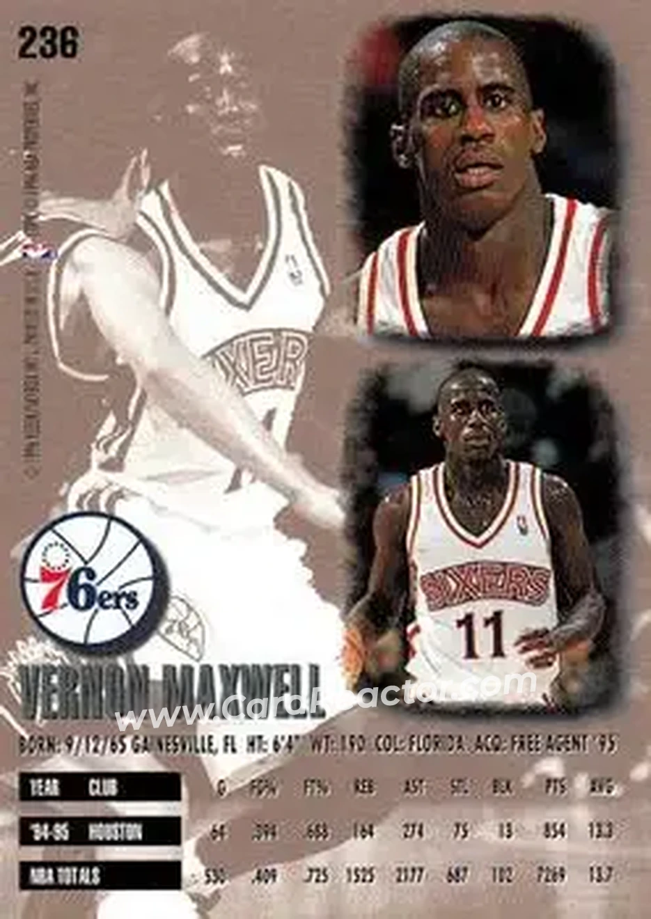 Back of Vernon Maxwell