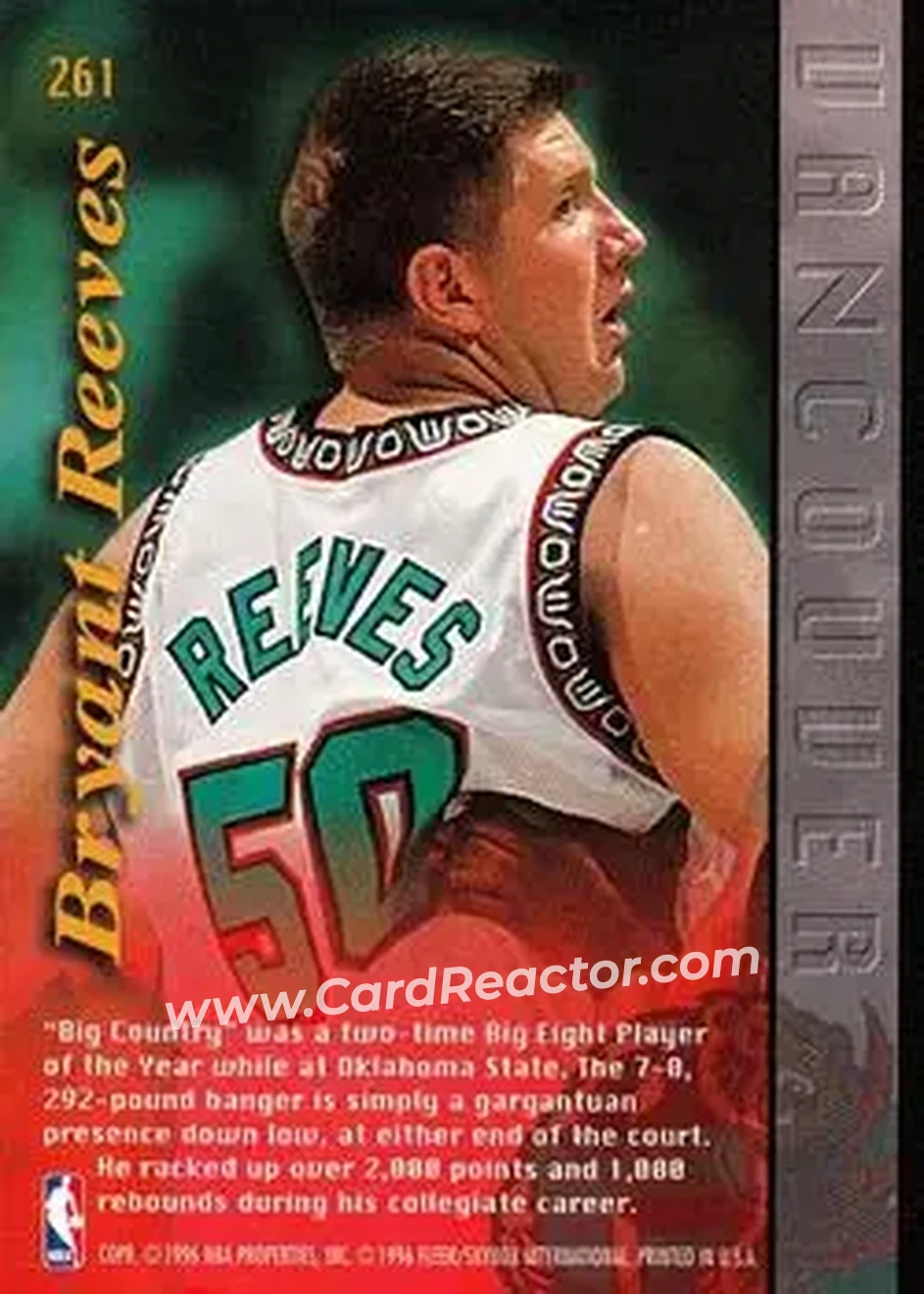 Back of Bryant Reeves