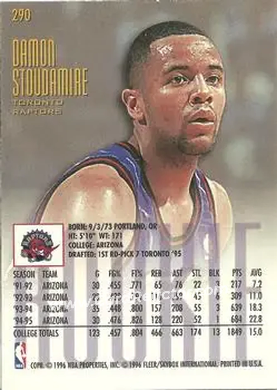 Back of Damon Stoudamire