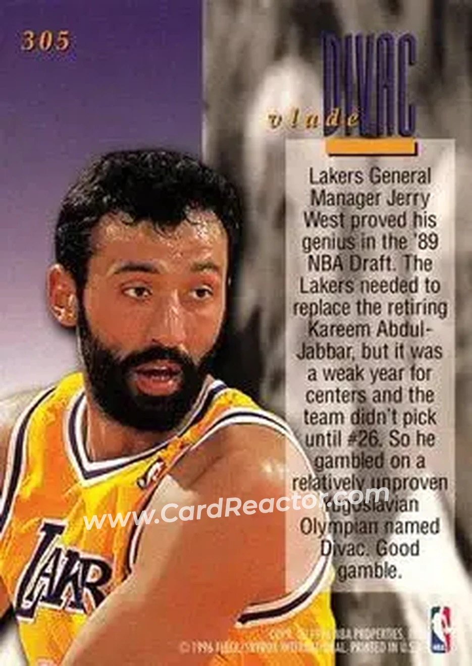 Back of Vlade Divac
