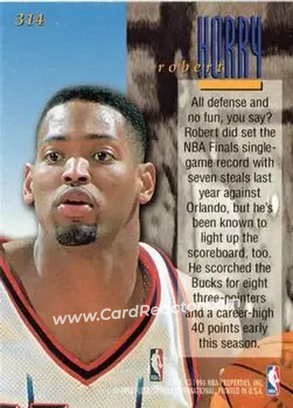 Back of Robert Horry