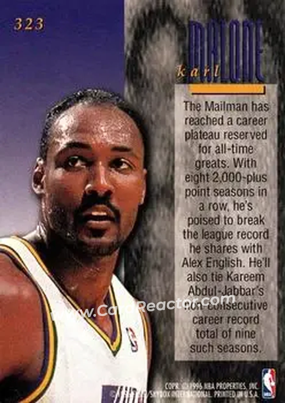 Back of Karl Malone