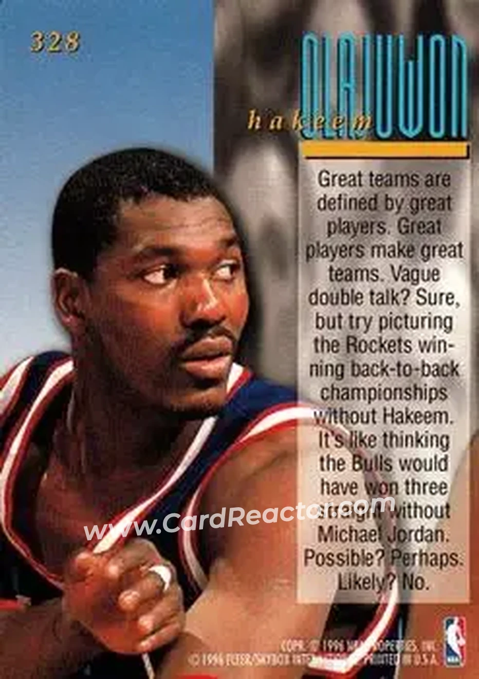 Back of Hakeem Olajuwon