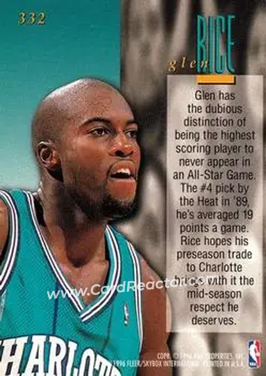 Back of Glen Rice