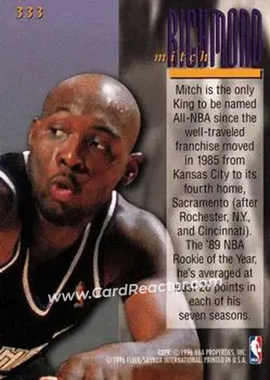 Back of Mitch Richmond