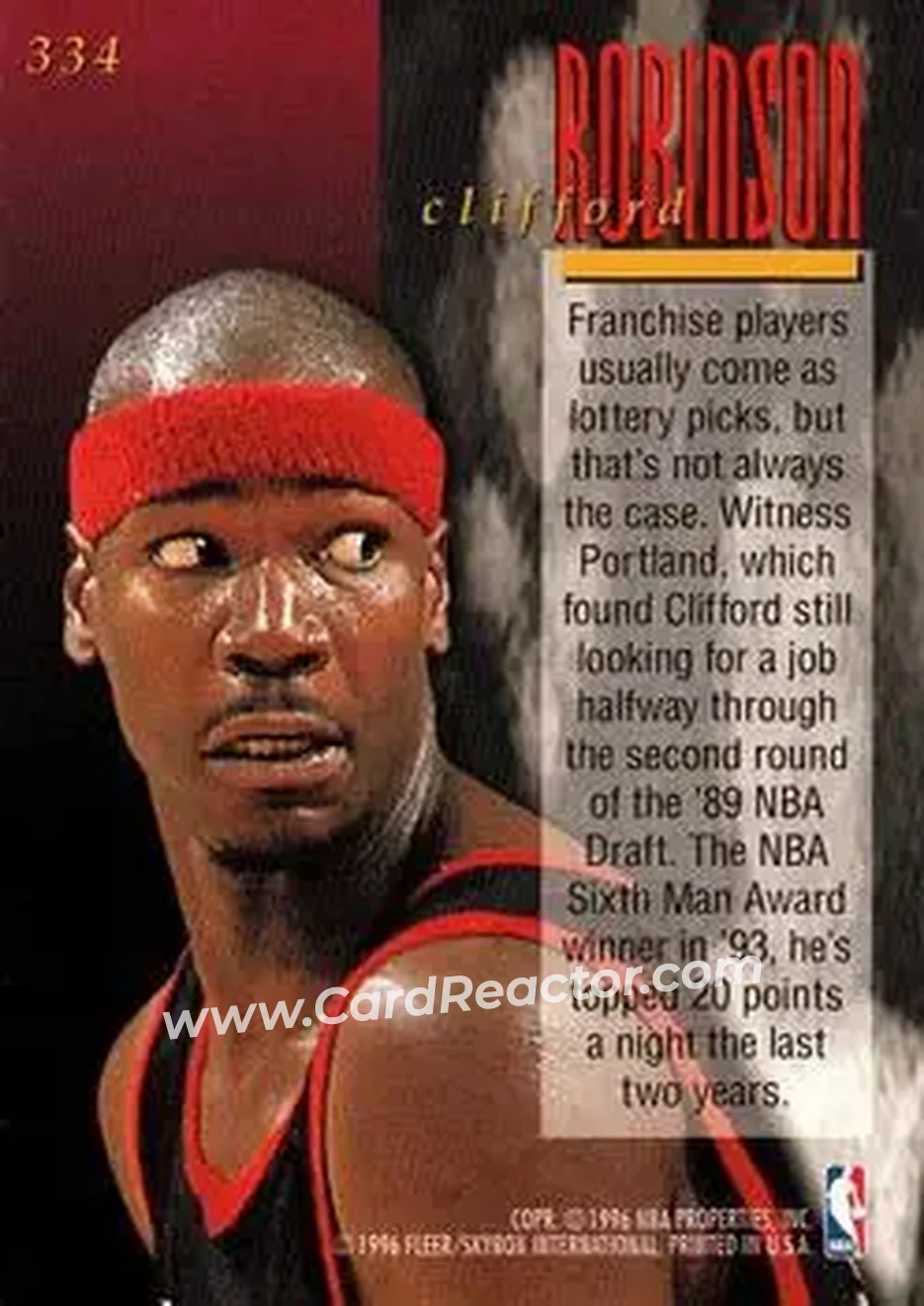 Back of Clifford Robinson