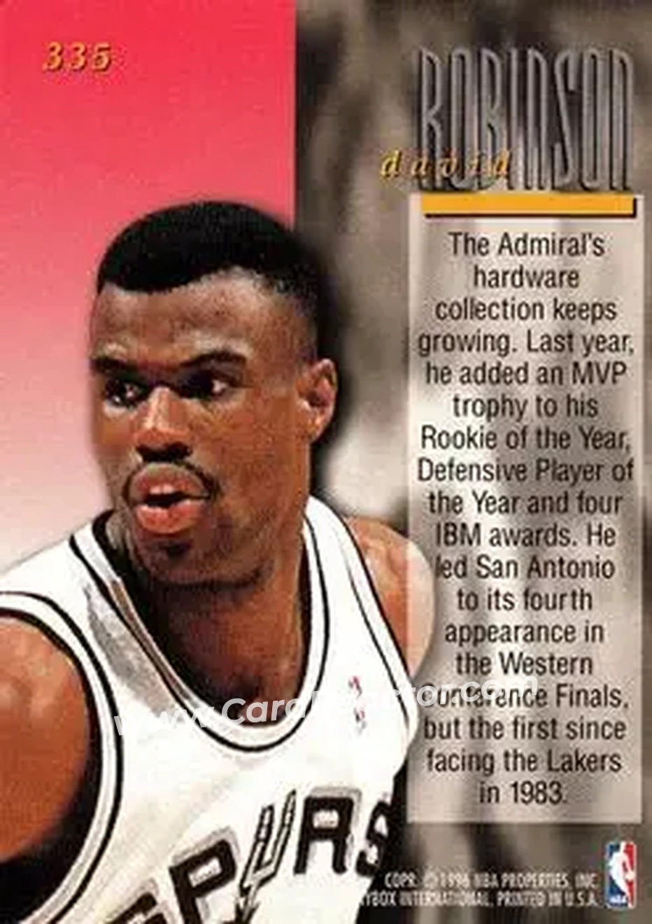 Back of David Robinson