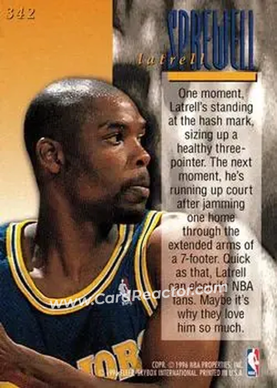 Back of Latrell Sprewell