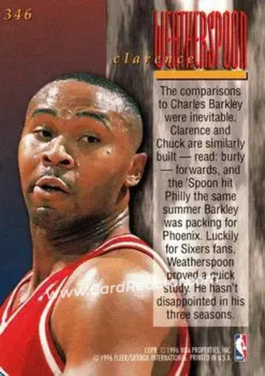 Back of Clarence Weatherspoon