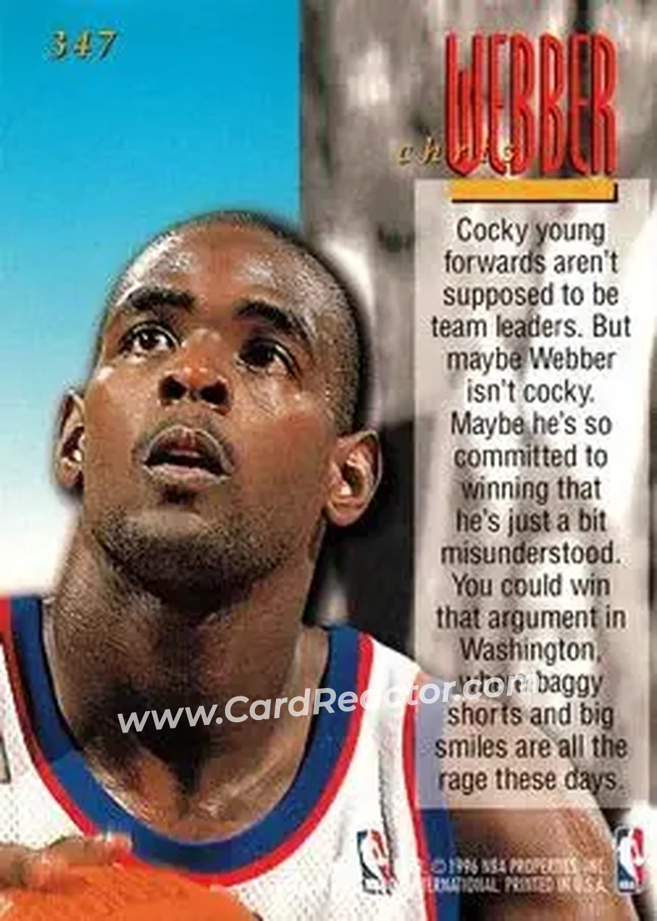 Back of Chris Webber