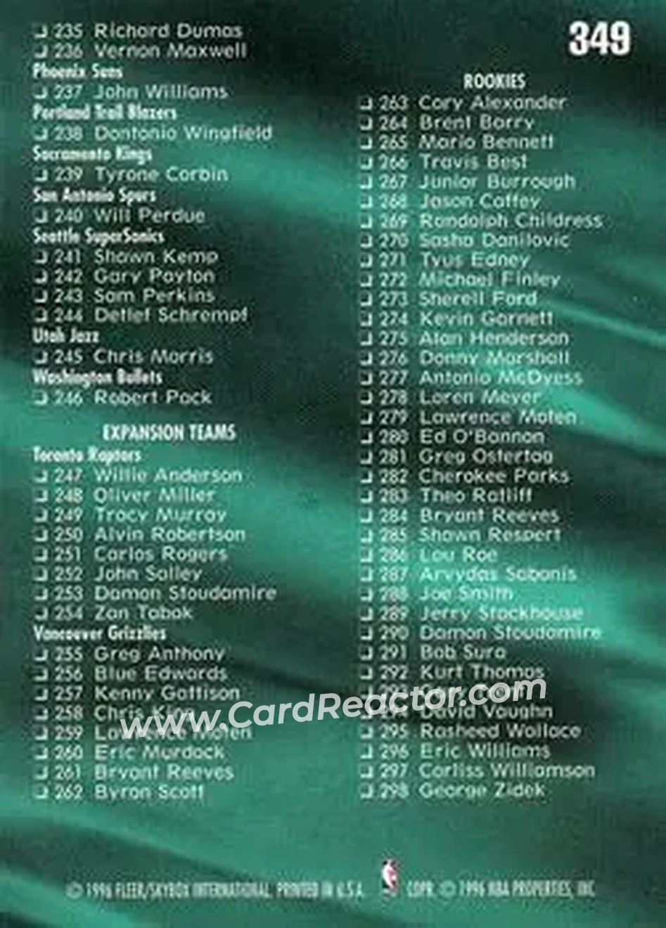 Back of Card #349