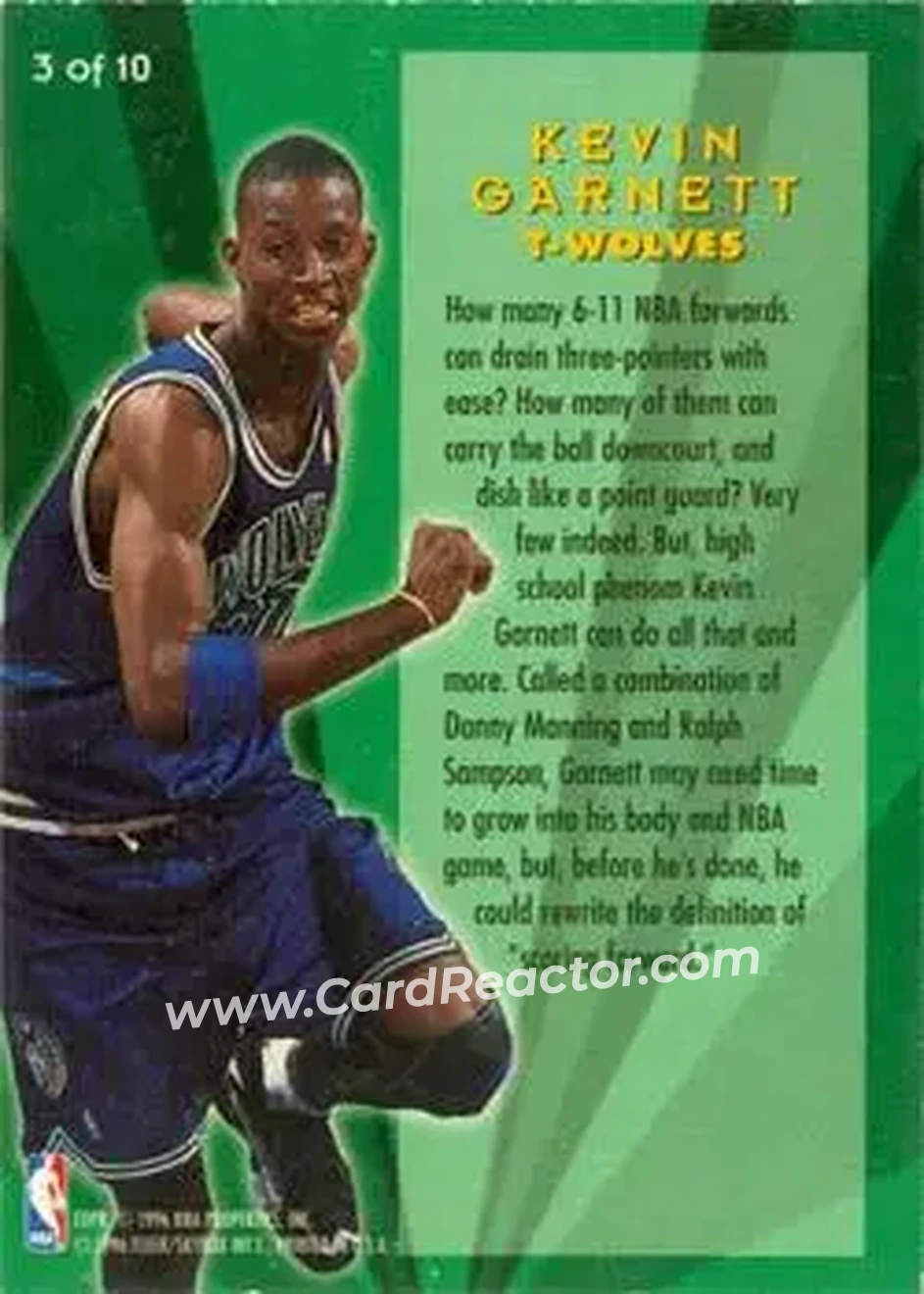 Back of Kevin Garnett