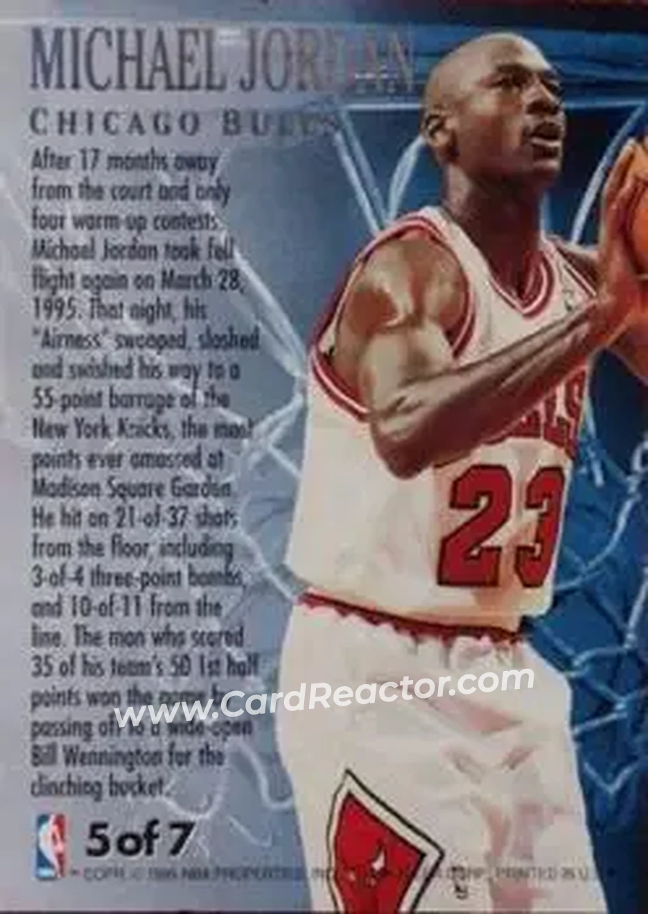 Back of Michael Jordan
