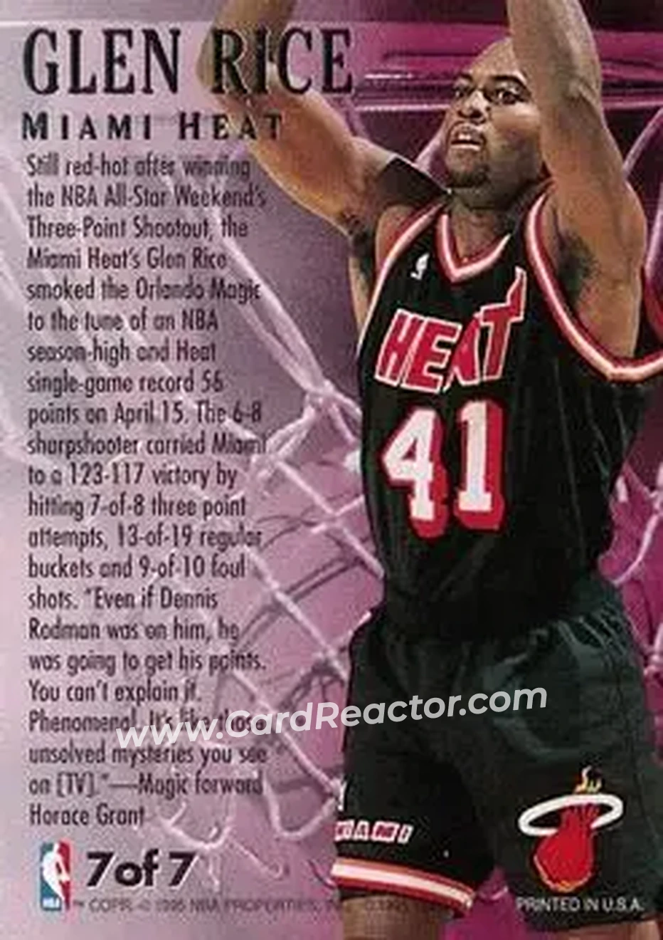 Back of Glen Rice
