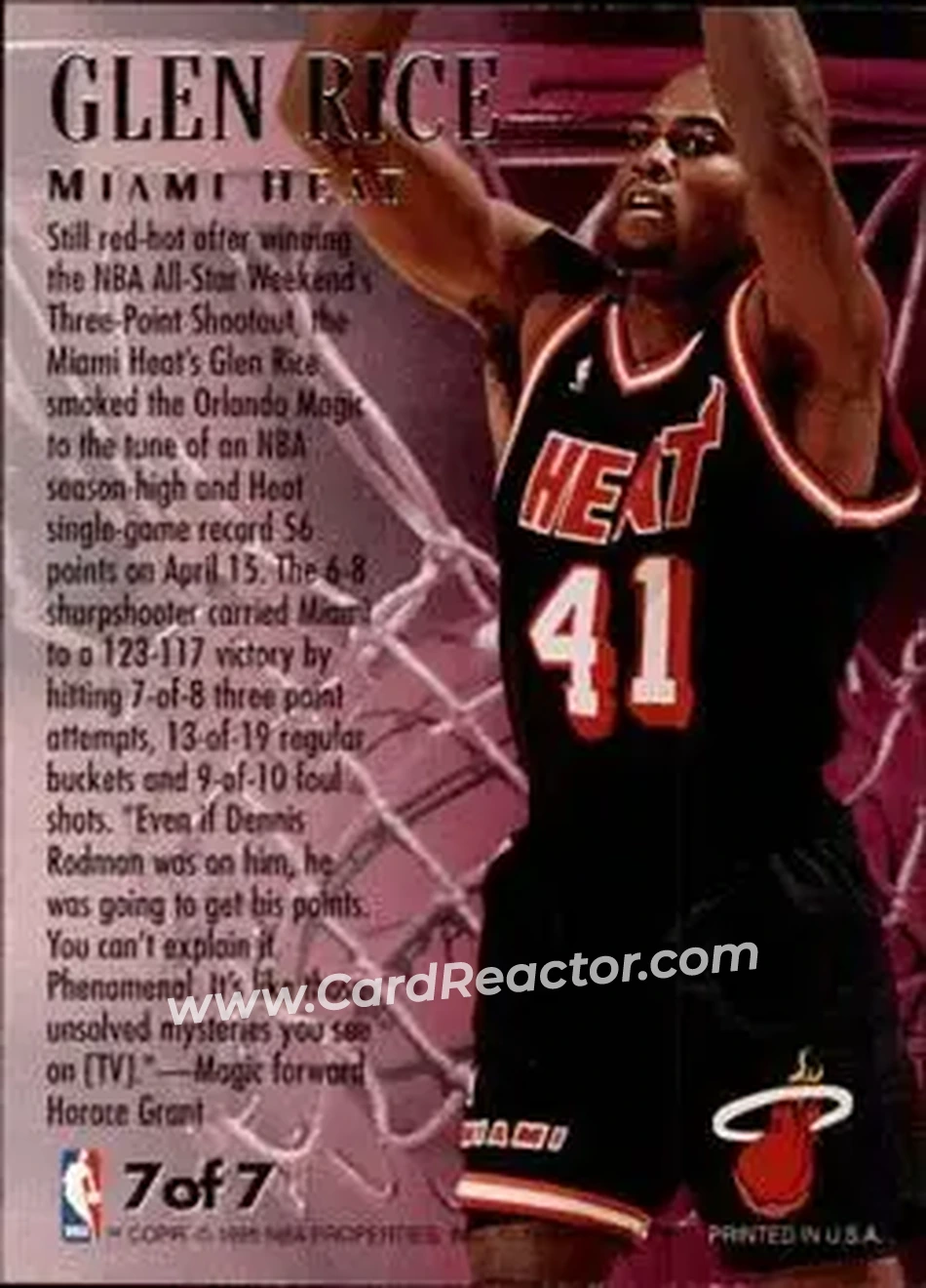 Back of Glen Rice