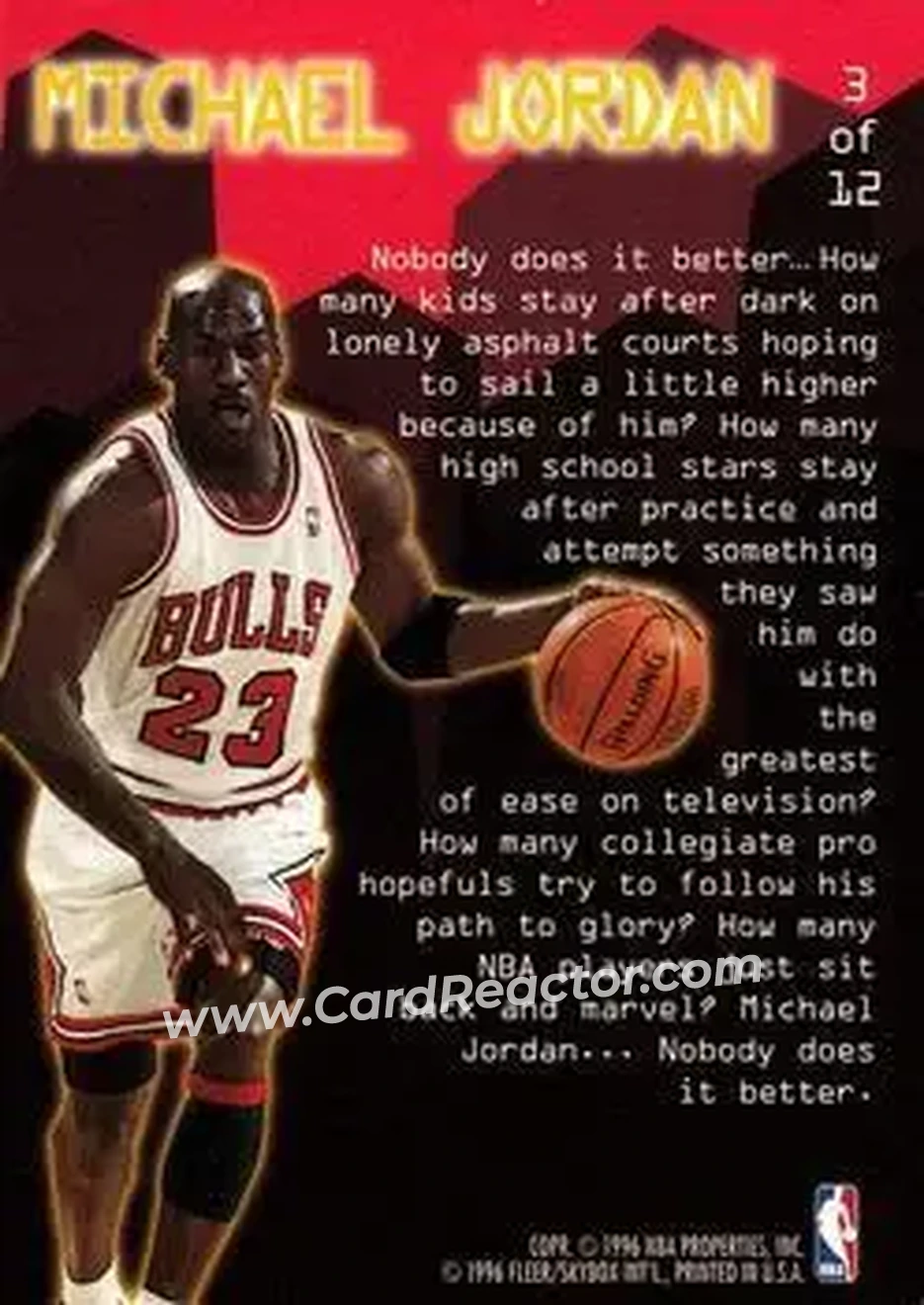 Back of Michael Jordan