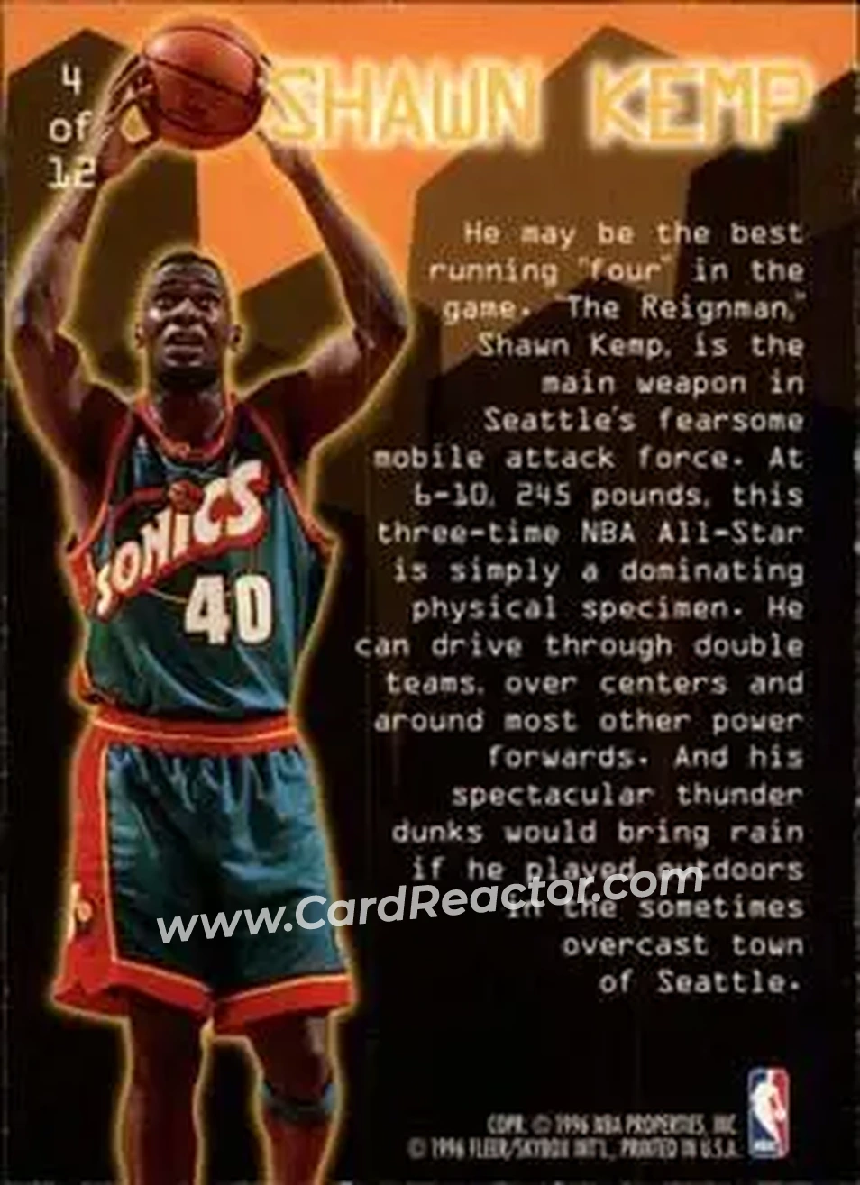 Back of Shawn Kemp