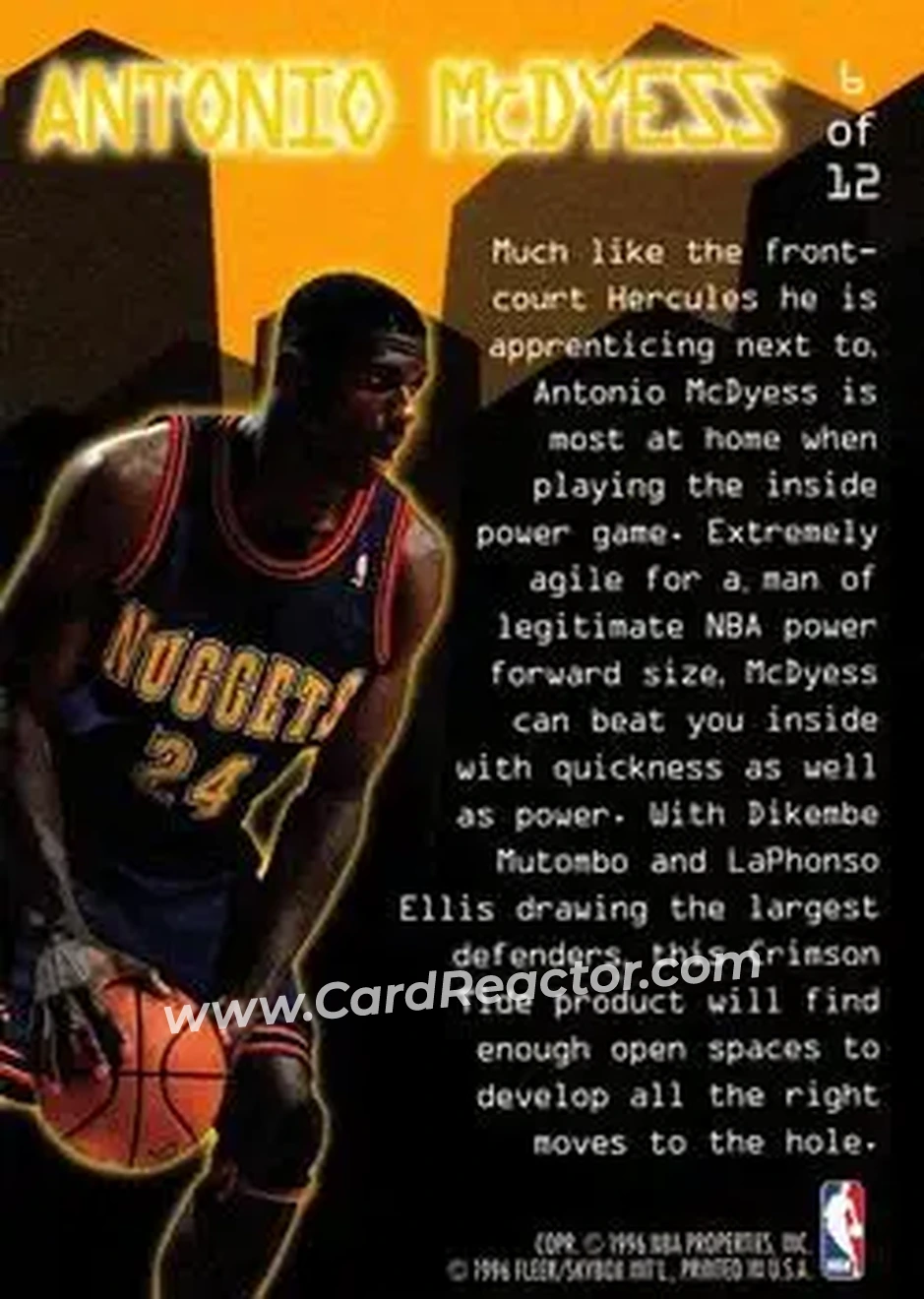 Back of Antonio McDyess