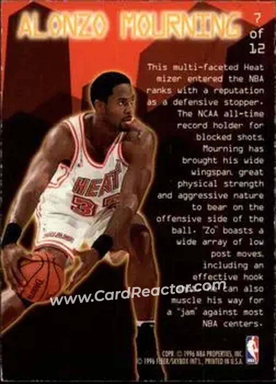 Back of Alonzo Mourning