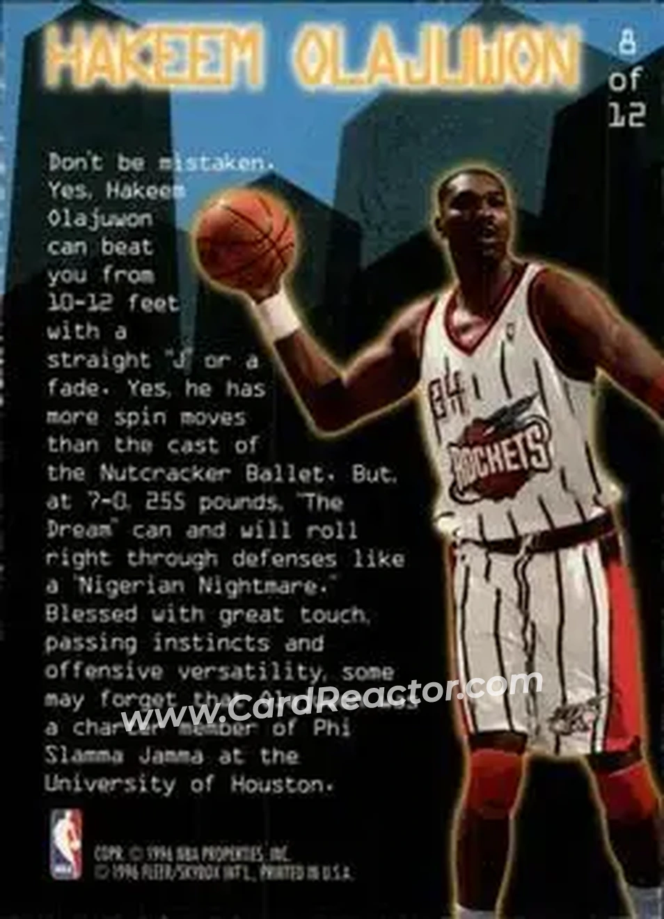 Back of Hakeem Olajuwon