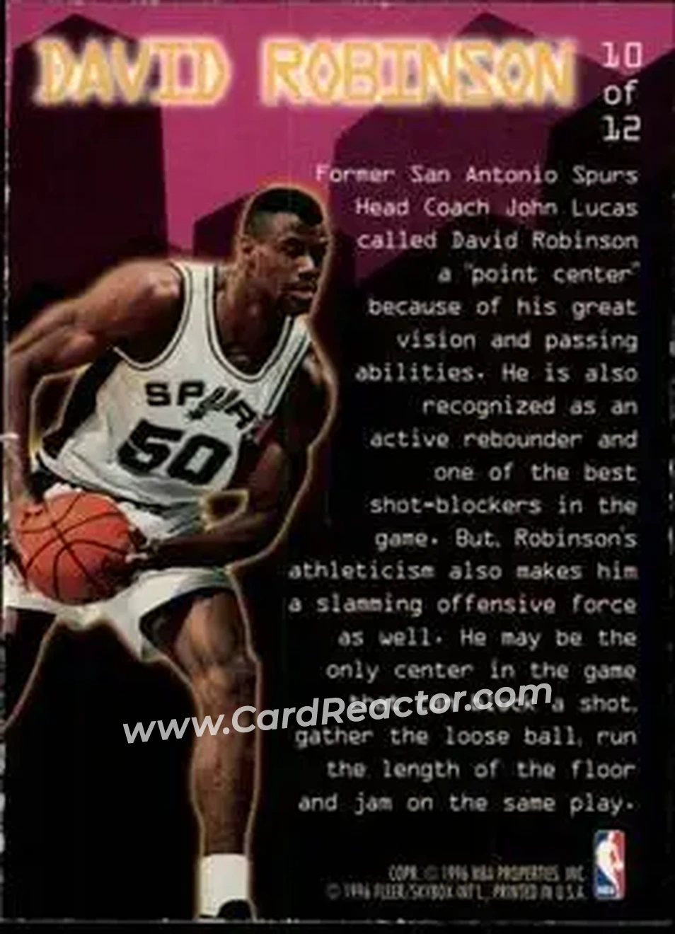 Back of David Robinson