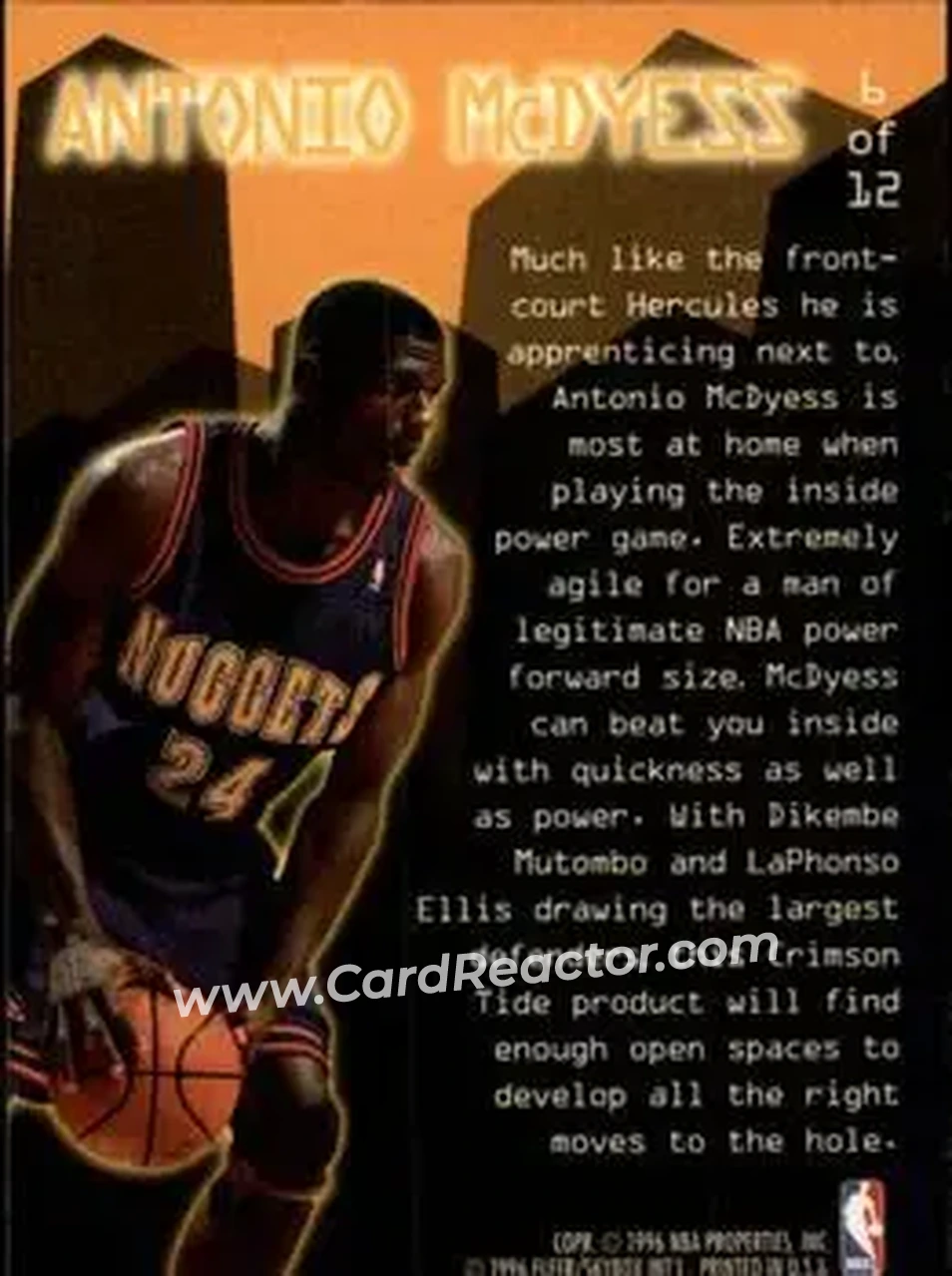 Back of Antonio McDyess