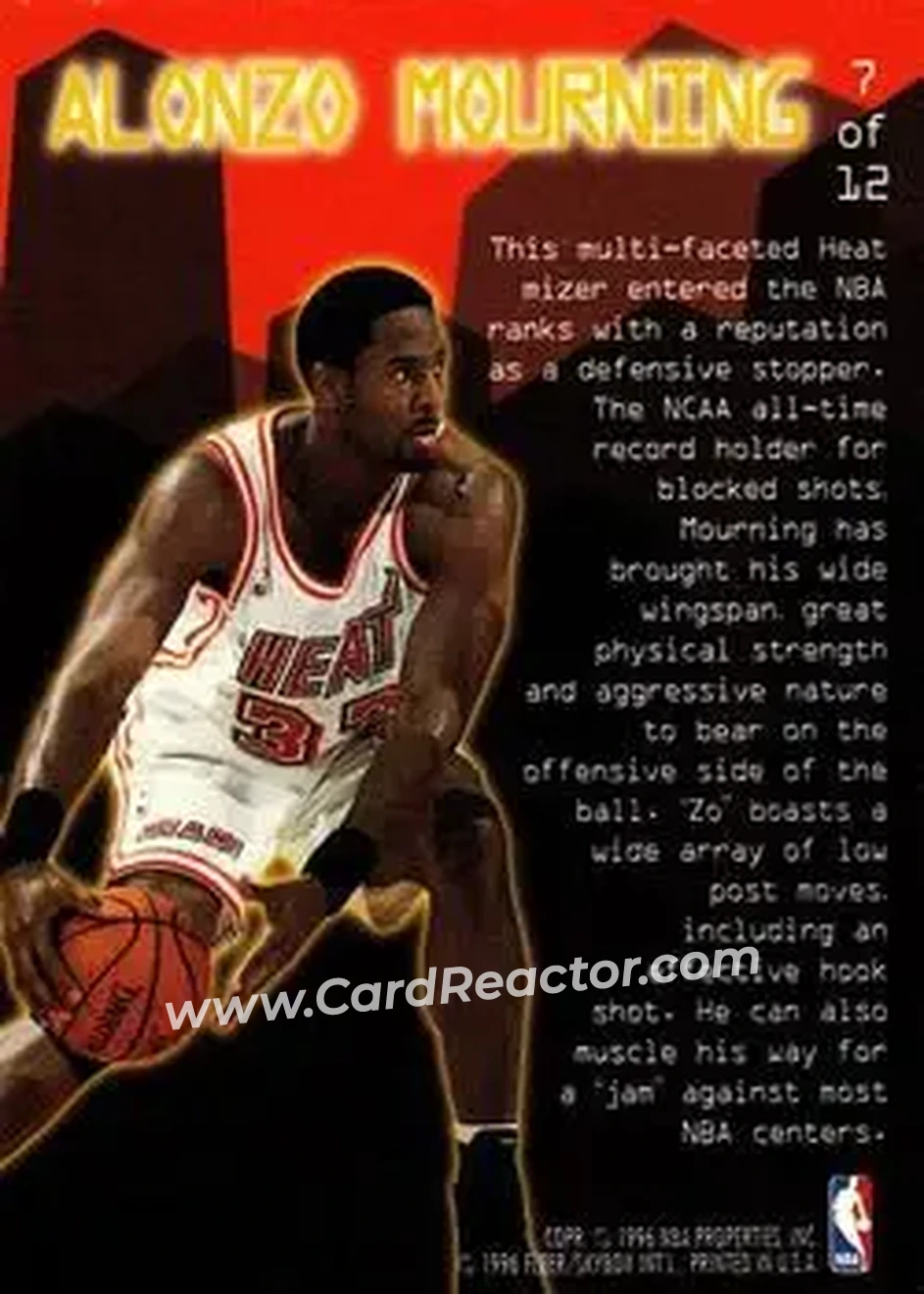 Back of Alonzo Mourning