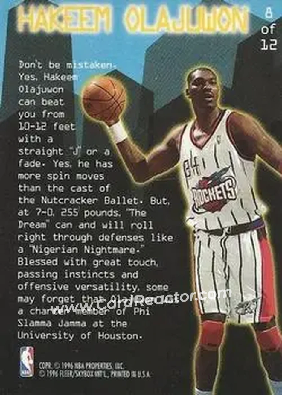 Back of Hakeem Olajuwon