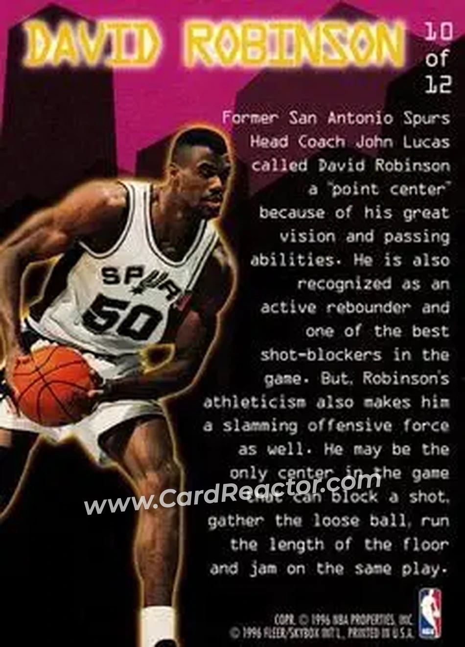 Back of David Robinson