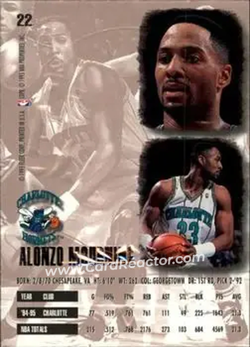 Back of Alonzo Mourning