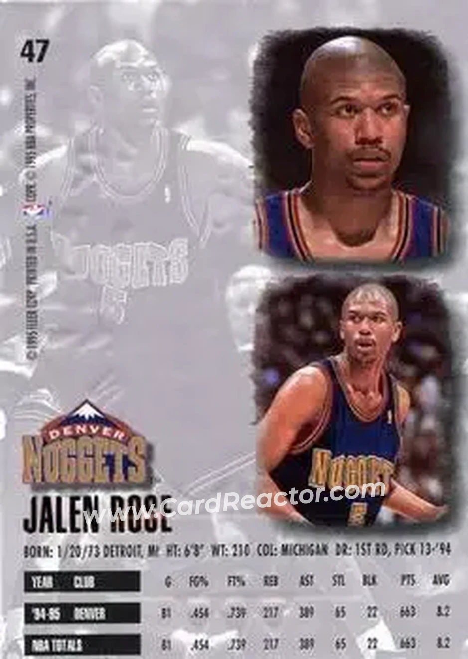 Back of Jalen Rose