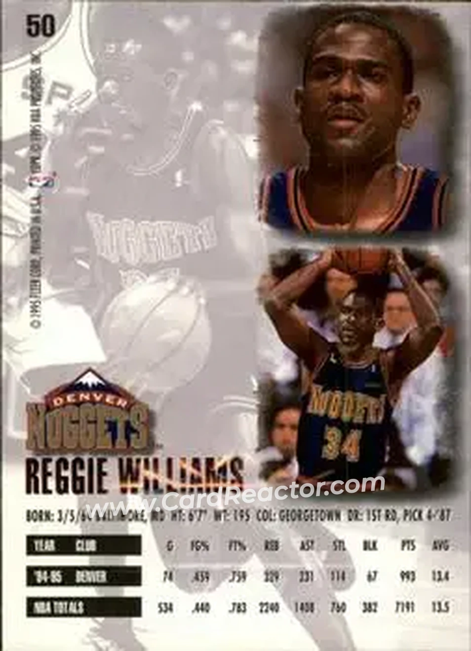 Back of Reggie WIlliams