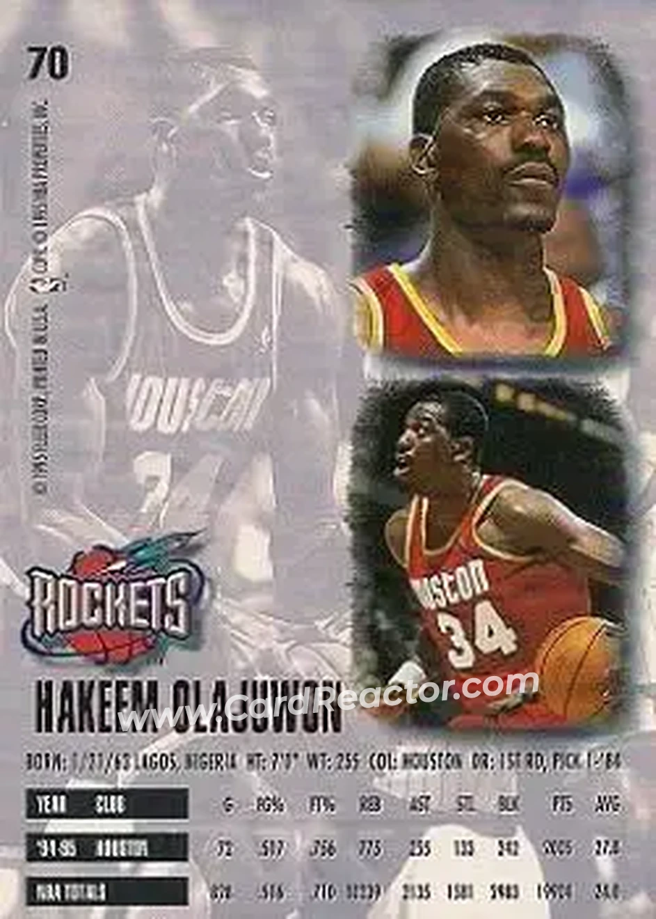 Back of Hakeem Olajuwon