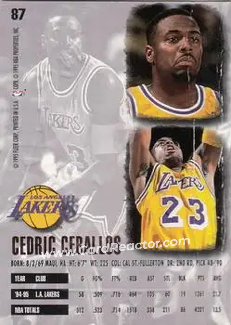 Back of Cedric Ceballos