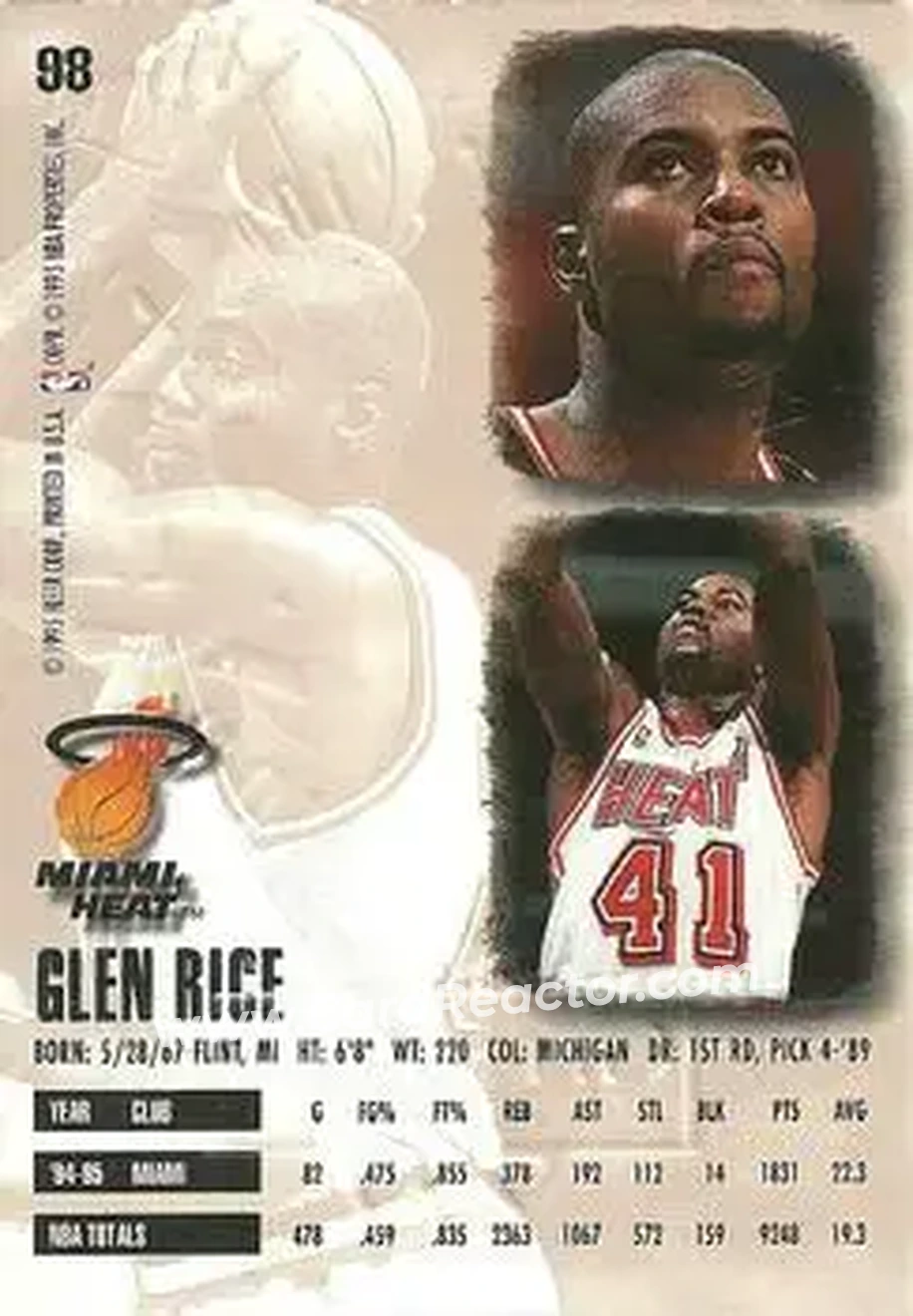 Back of Glen Rice