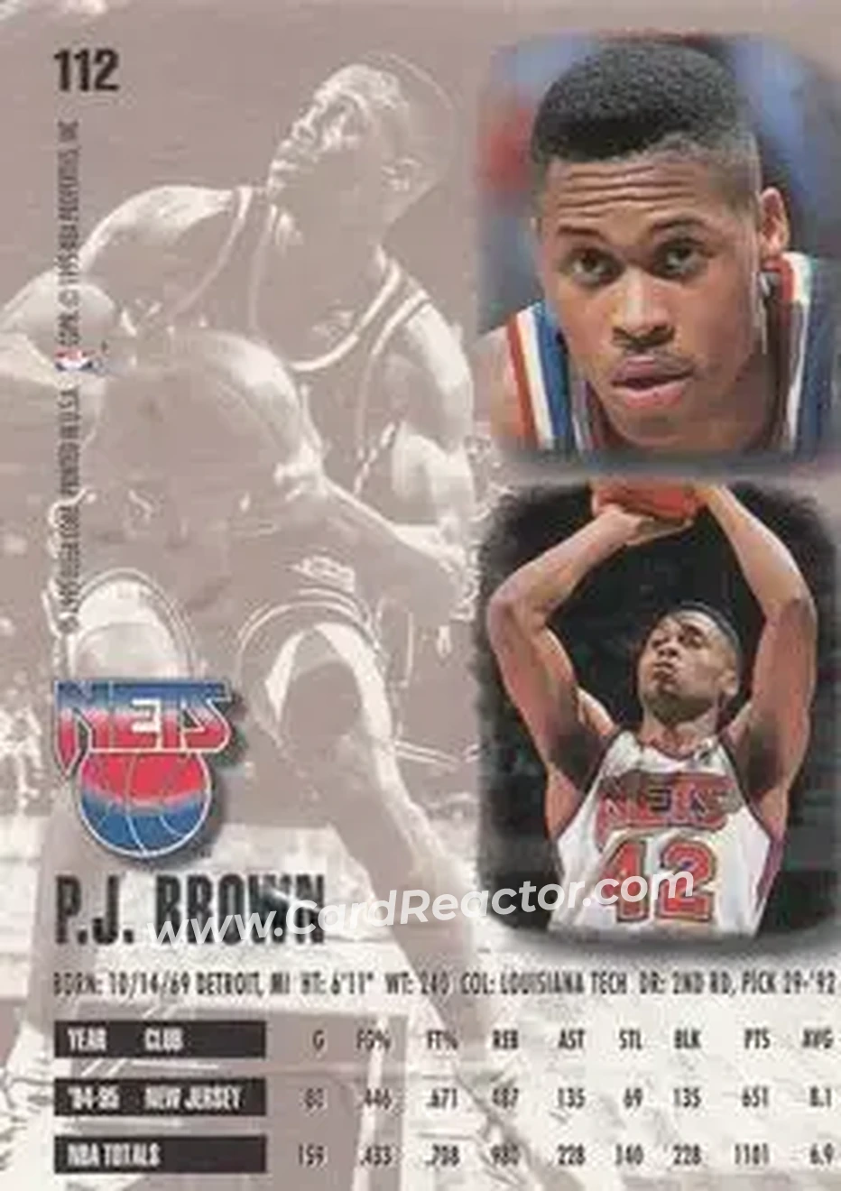 Back of P.J. Brown