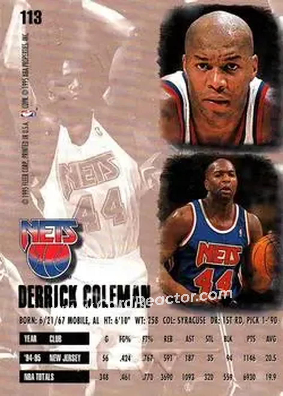 Back of Derrick Coleman