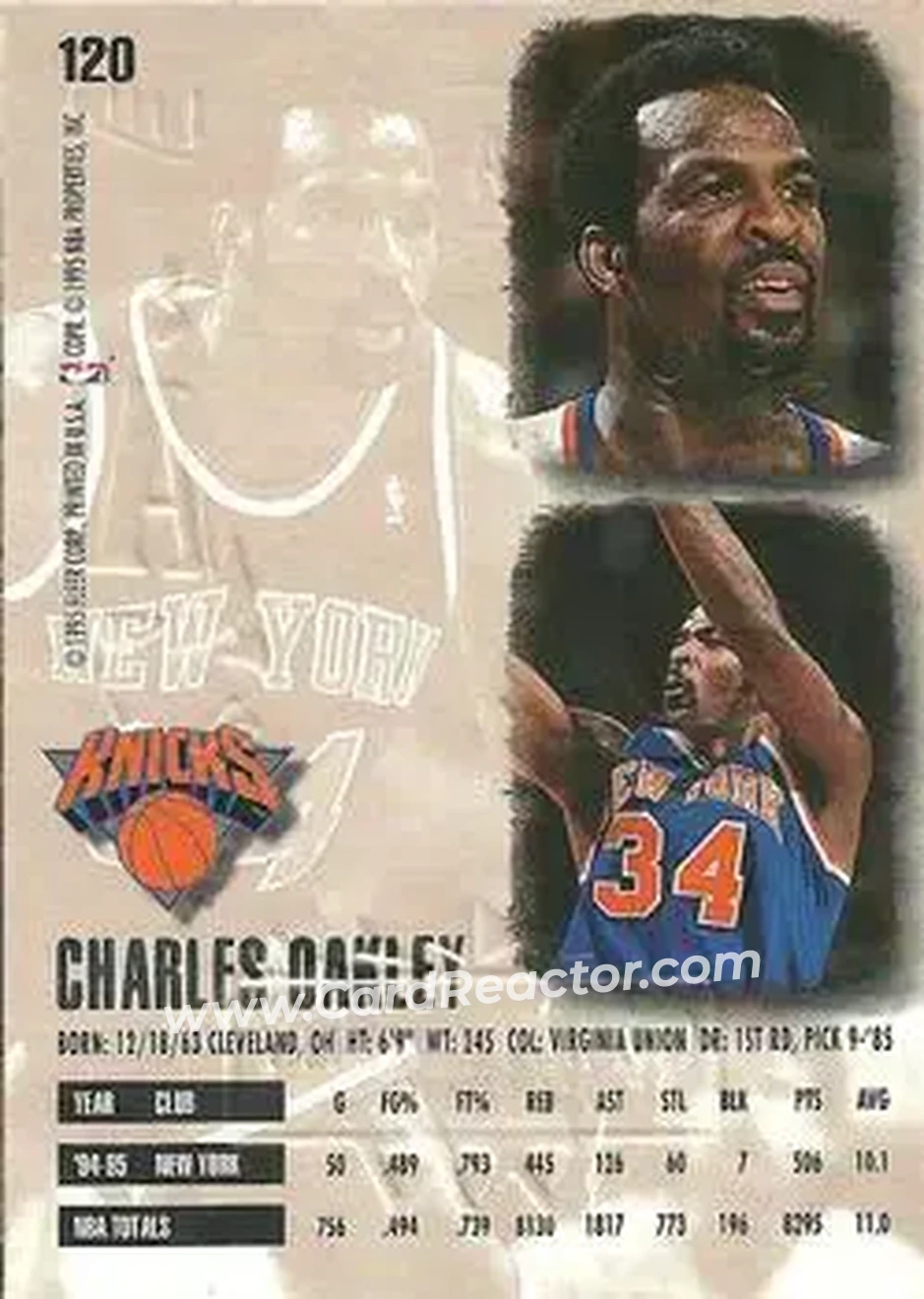 Back of Charles Oakley
