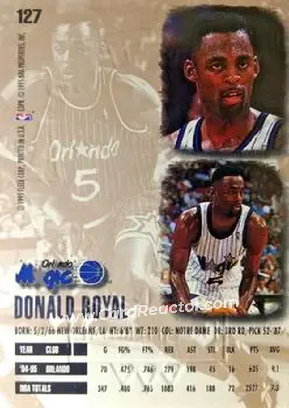 Back of Donald Royal