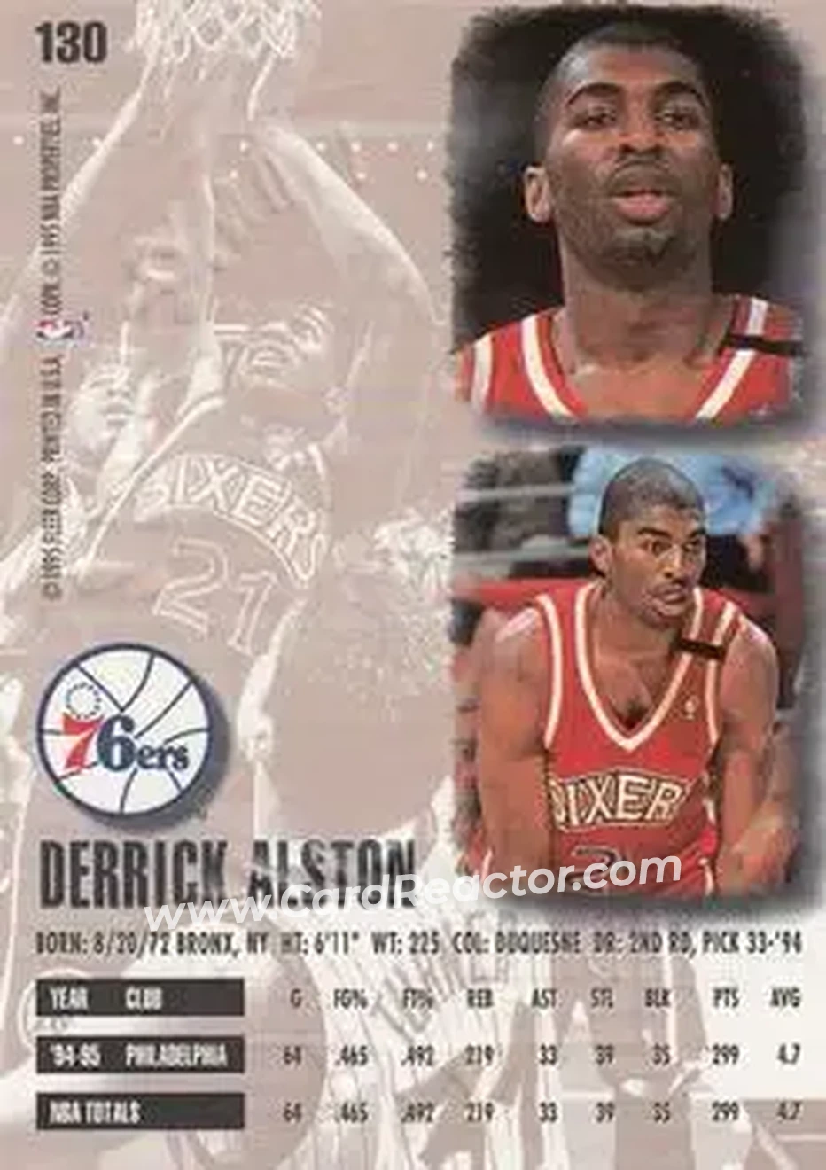 Back of Derrick Alston