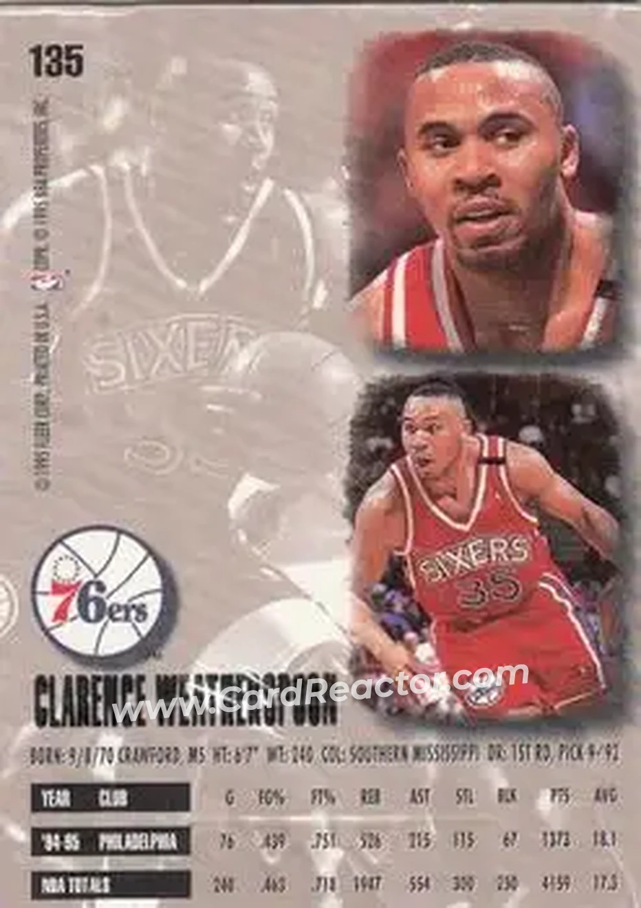 Back of Clarence Weatherspoon