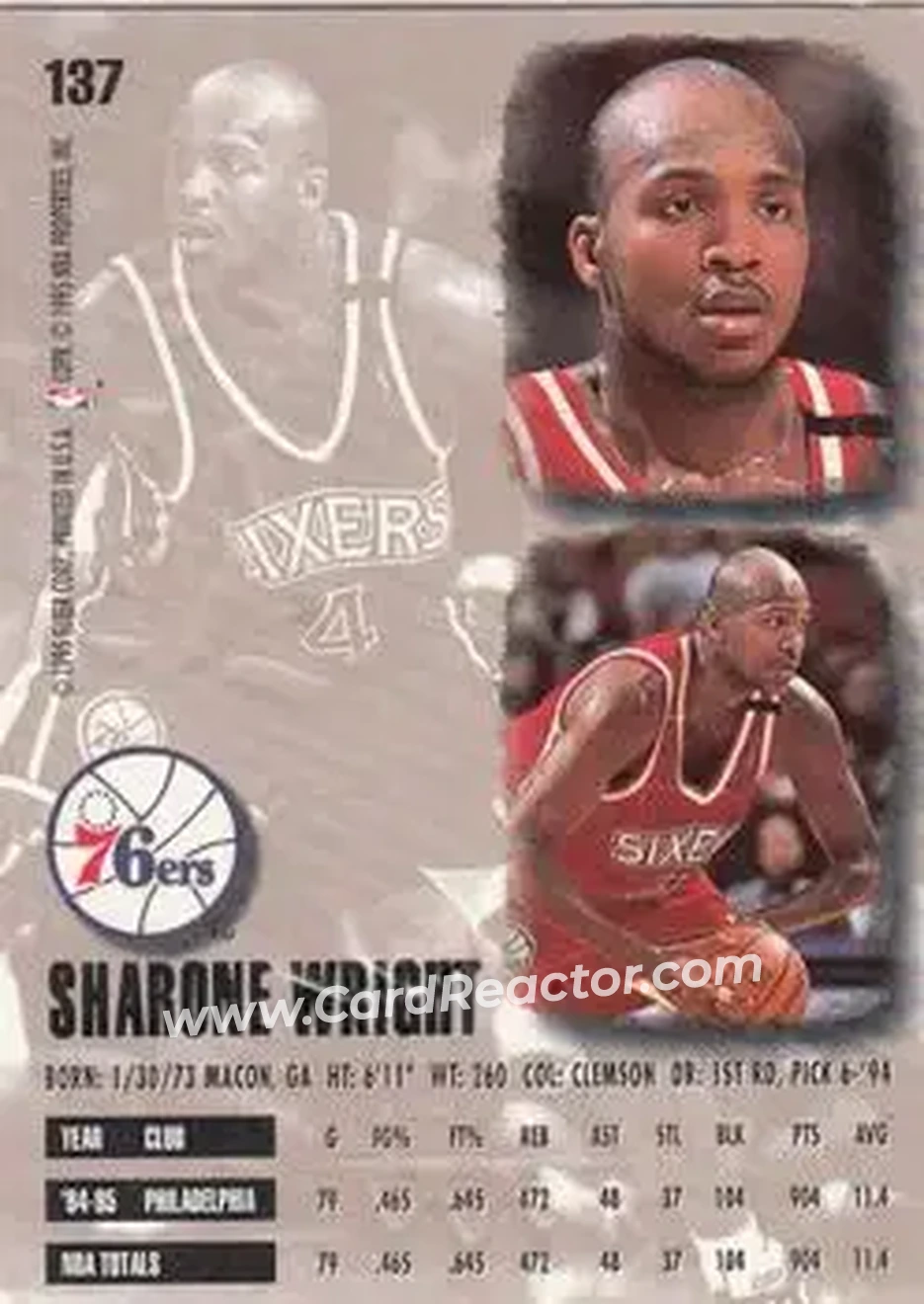 Back of Sharone Wright