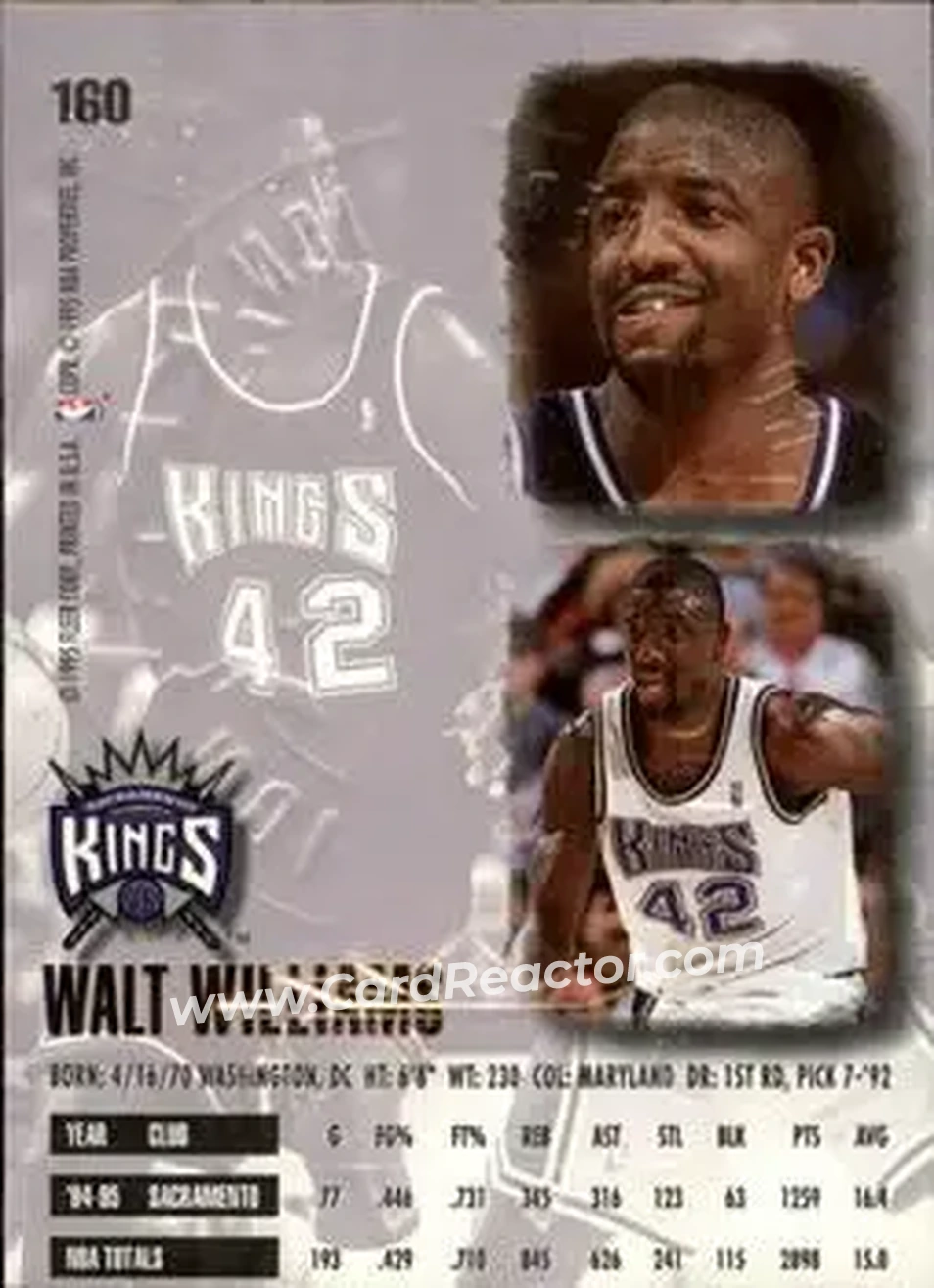 Back of Walt Williams